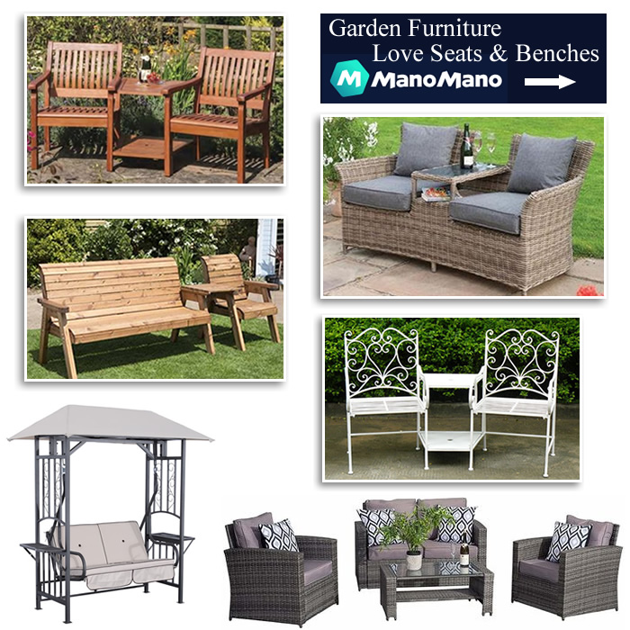 Garden Loveseat Benches Outdoor Rattan Furniture and Companion Seats