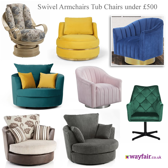 Swivel Armchairs Tub Chairs and Rocker Chairs under £500 