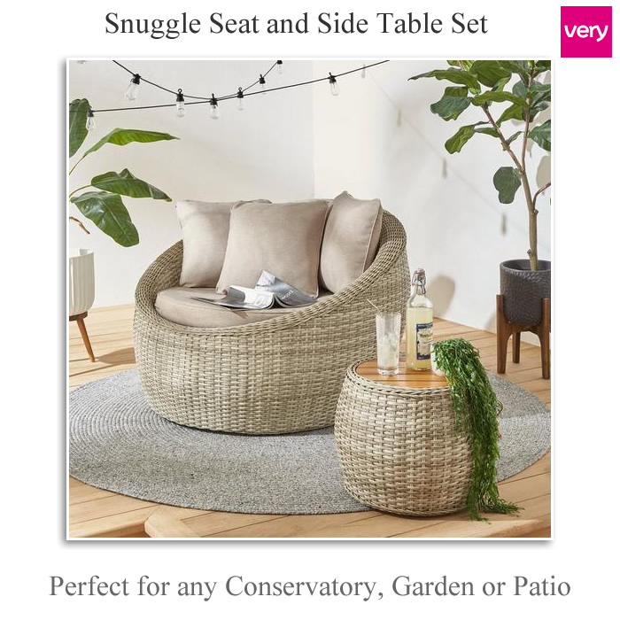 garden snuggler seat with table