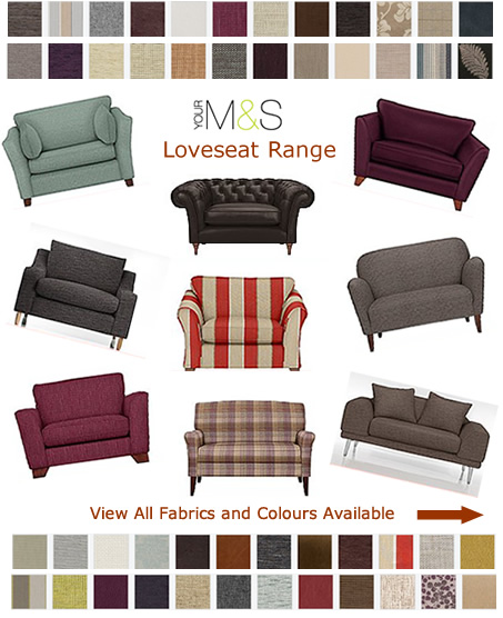 M&S leather and fabric loveseat small sofas